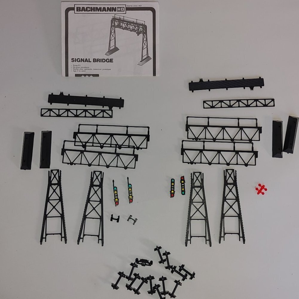 Two Bachmann Snap Fit HO Scale Signal Bridges